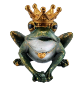 FIGURKA ŻABA W KORONIE ŚWIECZNIK PIERROT