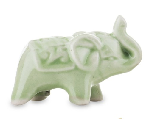 SŁOŃ SŁONIK CERAMICZNY MINI ZIELONY 3x4,5x2cm