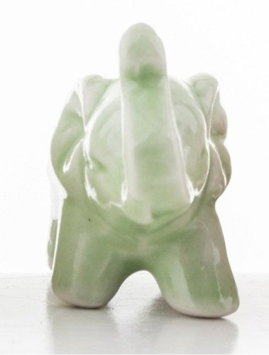 SŁOŃ SŁONIK CERAMICZNY MINI ZIELONY 3x4,5x2cm