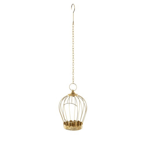 LAMPION METALOWY ZŁOTY WISZĄCY 80x19x19cm