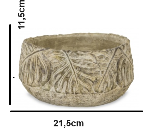 OSŁONKA BETONOWA WZÓR LIŚCIE MONSTERY 11X21,5CM