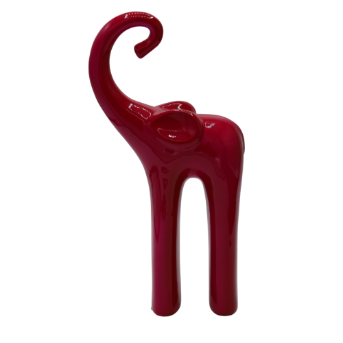 SŁOŃ SŁONIK CERAMICZNY FUKSJOWY 13,5x6x25 cm