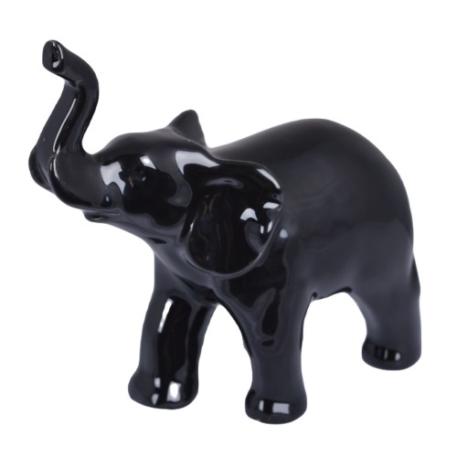 FIGURKA CERAMICZNA SŁOŃ CZARNY DUŻY 19cm