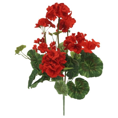 SZTUCZNY BUKIET PELARGONIA RABATOWA H:44CM CZERWONA