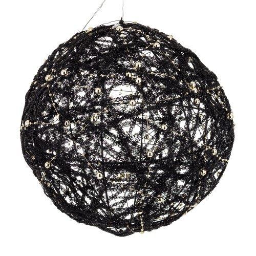 ŚWIĄTECZNA OZDOBNA CZARNA KULA LED 25CM
