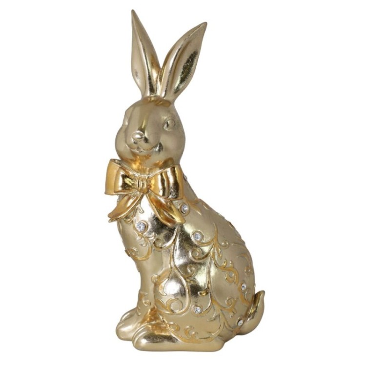 KRÓLIK ZŁOTY Z DIAMENCIKAMI 14,5X10X29,5 CM