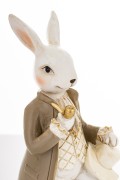 Figurka Zając Elegant z Fajką i Cylindrem