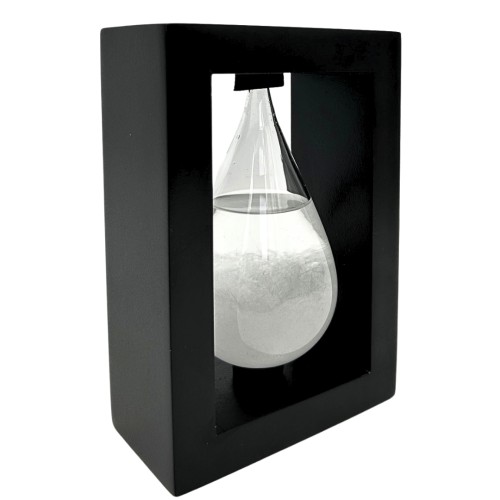 Barometr Burzowy Fitzroya w Oprawie Drewnianej - Kropla Storm Glass