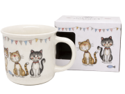 KUBEK CERAMICZNY 400ML Z KOTAMI 9x13CM PREZENT DLA KOCIARY