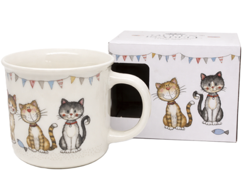 KUBEK CERAMICZNY 400ML Z KOTAMI 9x13CM PREZENT DLA KOCIARY