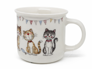 KUBEK CERAMICZNY 400ML Z KOTAMI 9x13CM PREZENT DLA KOCIARY