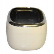 OSŁONKA/Doniczka ceramiczna ecru kwadratowa średnia 14cm
