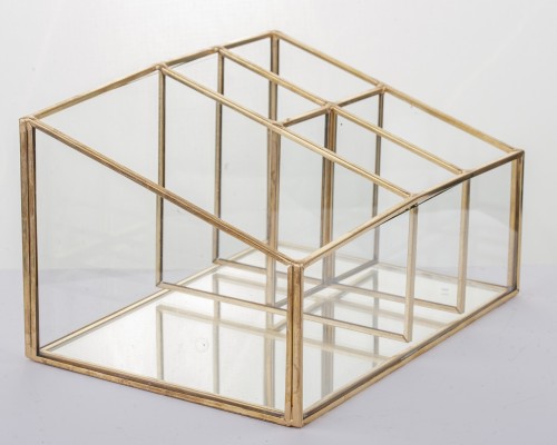 ORGANIZER SZKLANY NA TOALETKĘ/BIURKO 10x18x13
