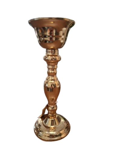 METALOWY ŚWIECZNIK GOLD 24X9,5CM