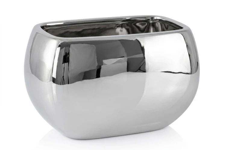 OSŁONKA CERAMICZNA PROSTOKĄT SREBRNA 13X20X12