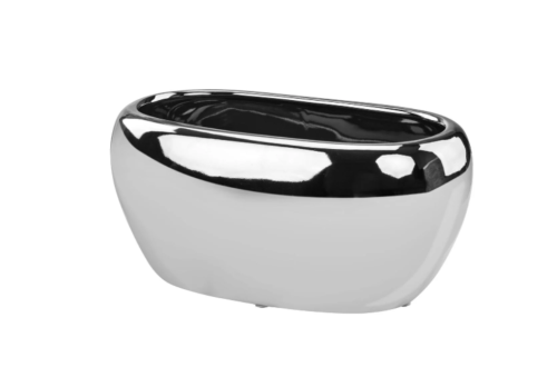 OSŁONKA CERAMICZNA OWALNA SREBRNA 12X25X14