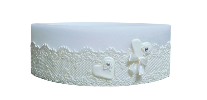 ŚWIECA LAMPION ŁEZKA 110/135/290 SERCE W KORONCE BIAŁY