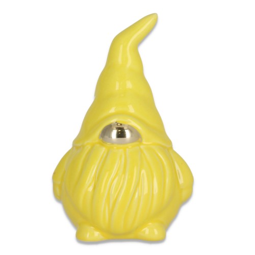SKRZAT CERAMICZNY ŻÓŁTY ZE ZŁOTYM NOSKIEM 10X9X15