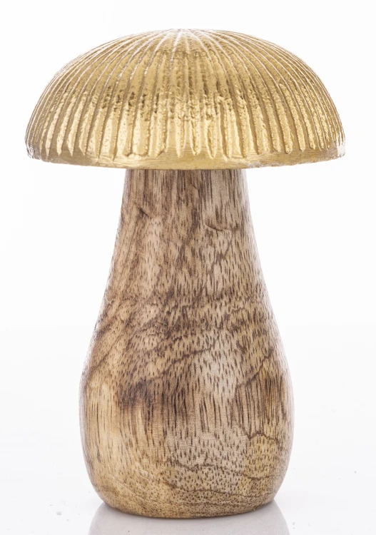 FIGURKA GRZYB GRZYBEK DREWNO METAL 10,5CM