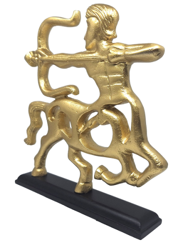 FIGURKA DEKORACYJNA STRZELEC ALUMINIUM PLUS DREWNO