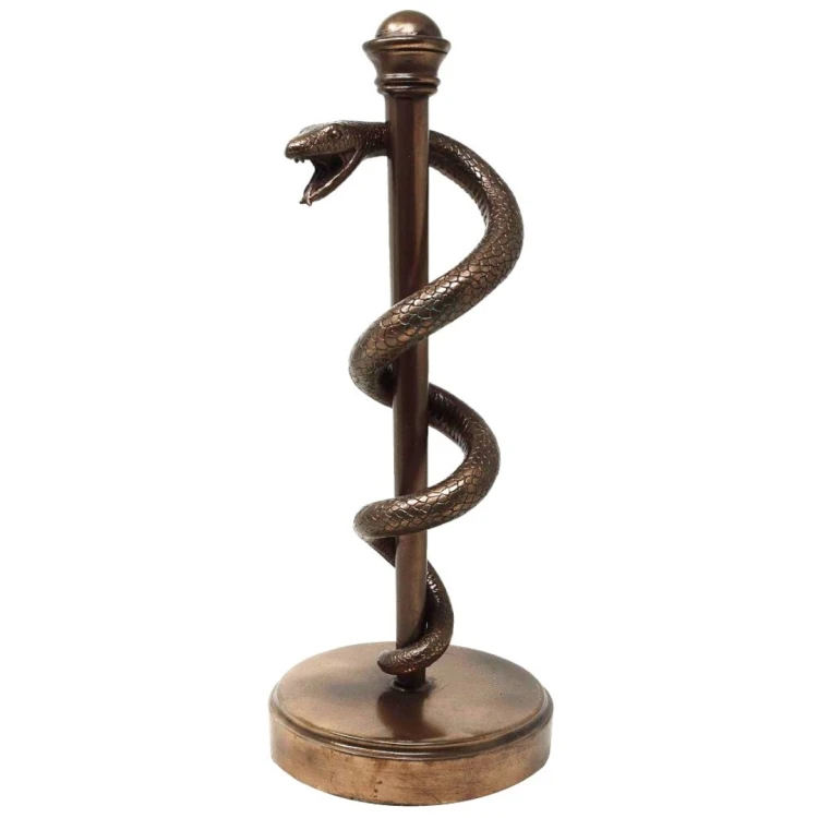 FIGURKA Laska Eskulapa Prezent Dla Lekarza Medyka - 30 cm Żywica