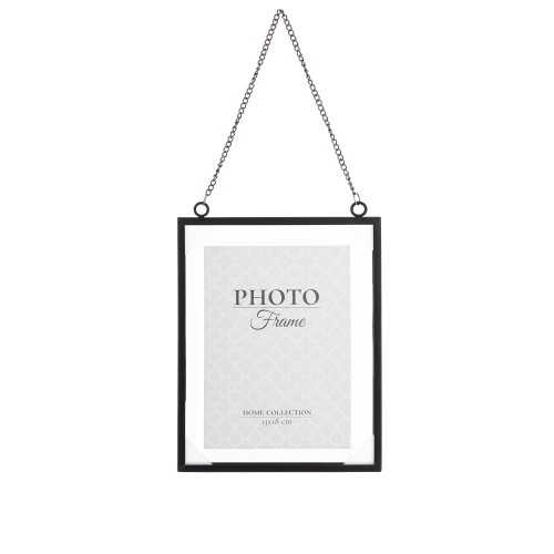 Ramka Wisząca na Łańcuszku Czarna Metal 40x17,5x1