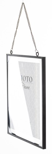 Ramka Wisząca na Łańcuszku Czarna Metal 47x24,5x1,5
