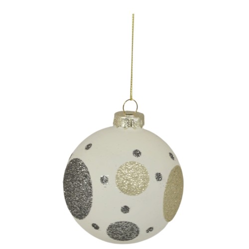 BOMBKA SZKLANA W GEOMETRYCZNE GROCHY DIA8CM