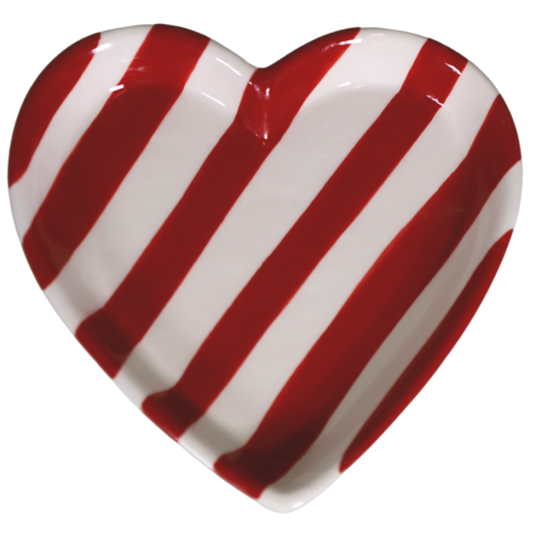 Paterka świąteczna talerz SERDUSZKO w paski Candy Cane 11cm